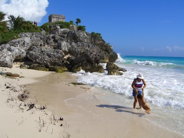 Playa y ruinas de Tulum